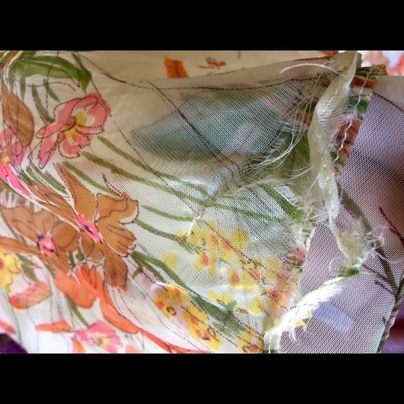 Vintage 60’s Yellow Floral Maxi Dress Southern Bel - Picture 15 of 16